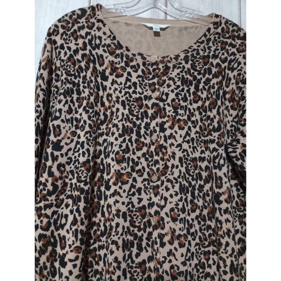 Time and Tru‎ Sweater Ladies Extra Large Cheetah Cardigan - Picture 3 of 6